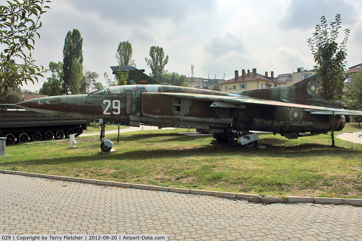 029, Mikoyan-Gurevich MiG-23UB C/N A1038318, Exhibited at Military Museum in Sofia
