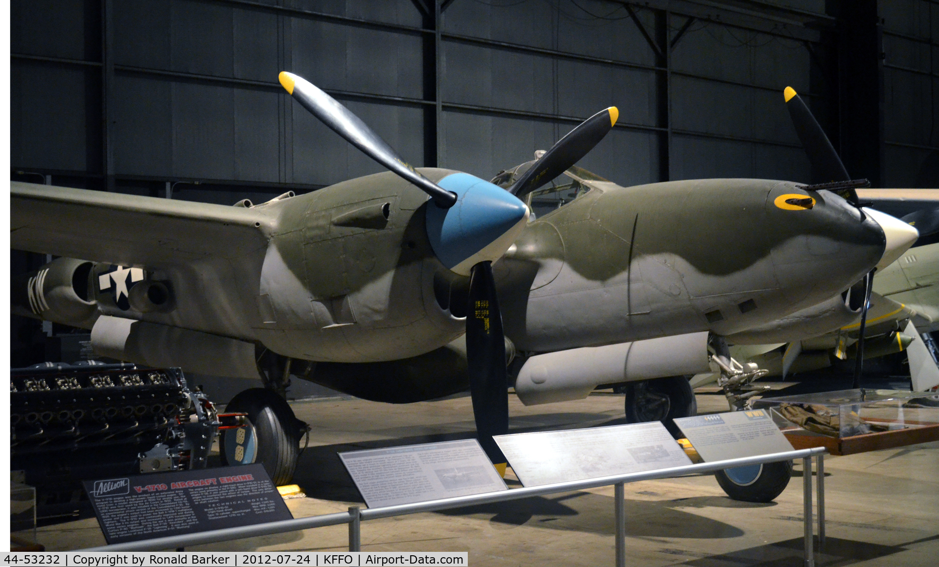 44-53232, 1944 Lockheed P-38L-5-LO Lightning C/N 422-8487, AF Museum shown as 42-67855
