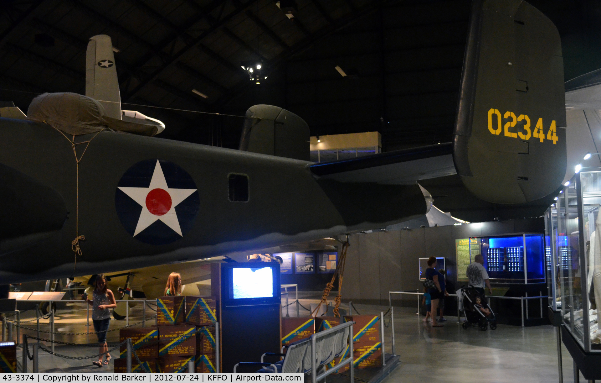 43-3374, 1943 North American B-25D Mitchell C/N 100-20700, AF Museum shown as 40-2344