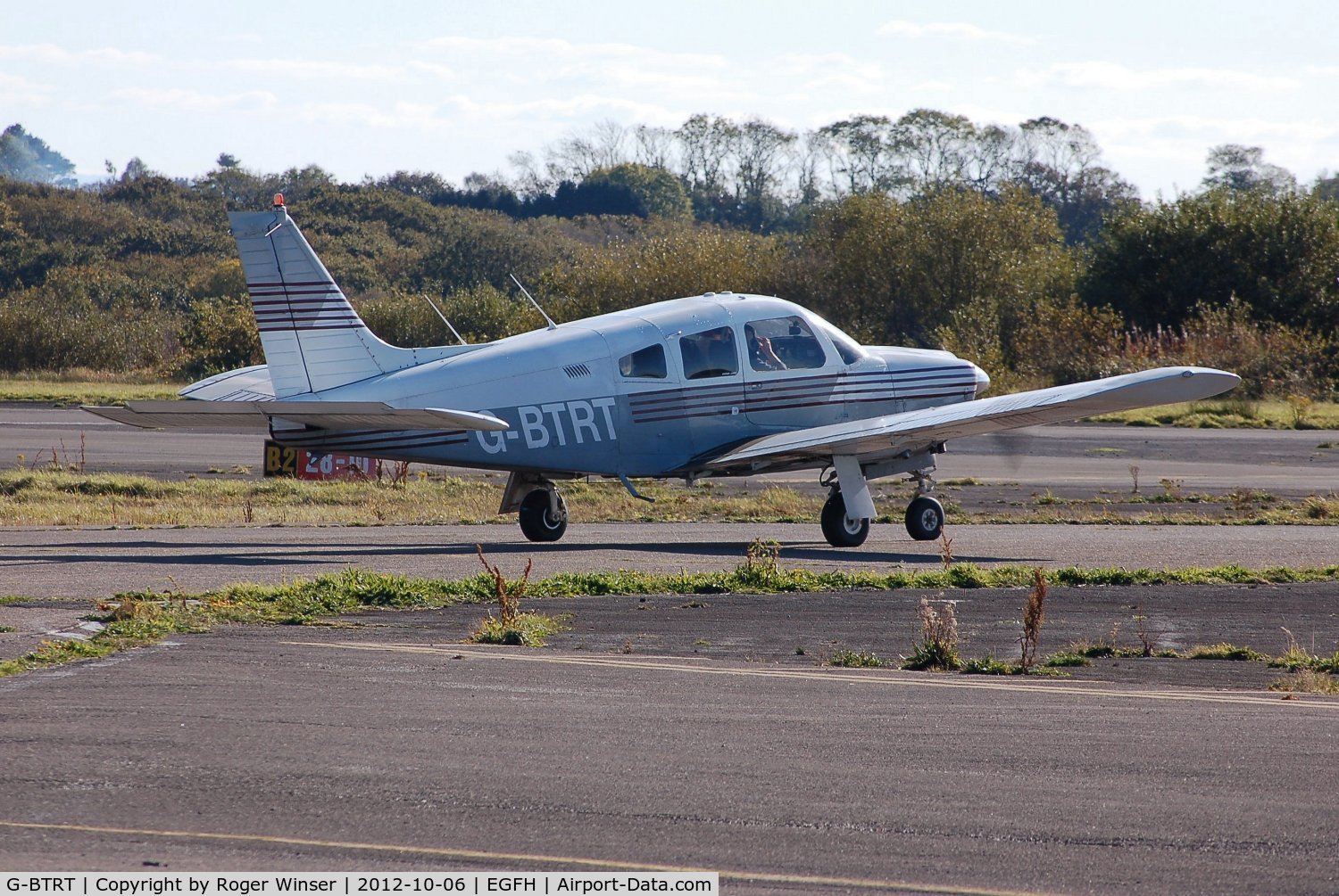 G-BTRT, 1975 Piper PA-28R-200 Cherokee Arrow C/N 28R-7535270, Visiting Cherokee Arrow.