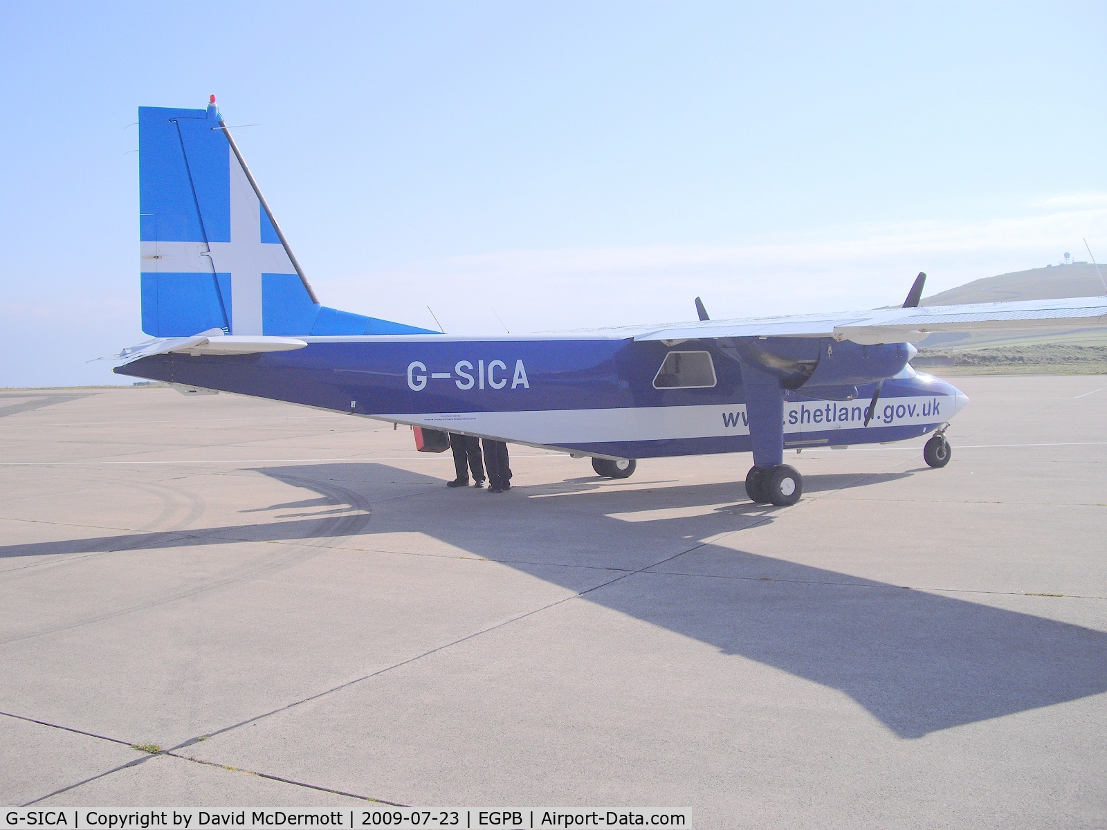 G-SICA, 2006 BN-2B-20 Islander BN-2B-20 Islander C/N 2304, G-SICA at Sumburgh,after arriving from Fair Isle