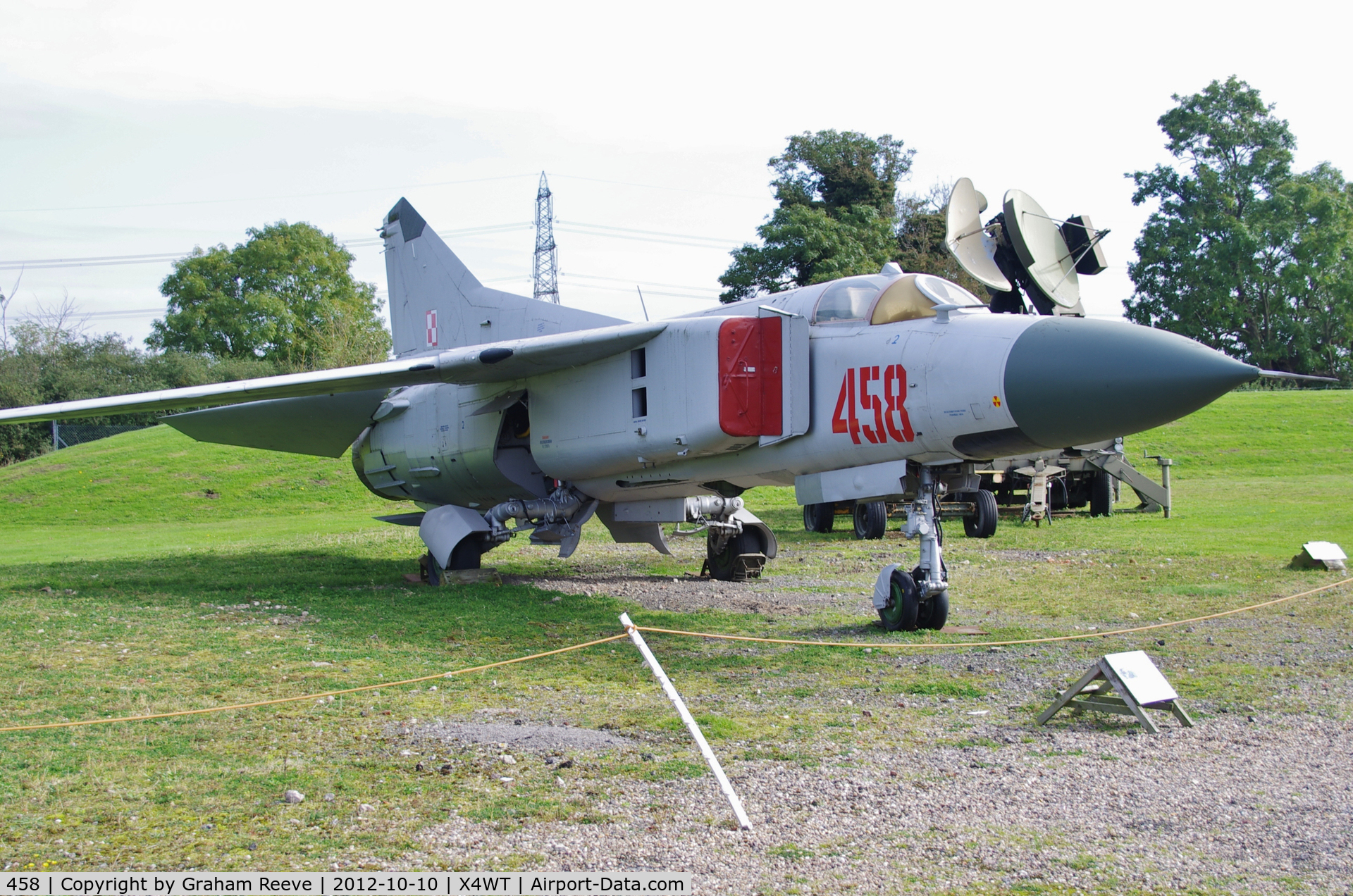 458, Mikoyan-Gurevich MiG-23ML C/N 024003607, Preserved at the Newark Air Museum.
