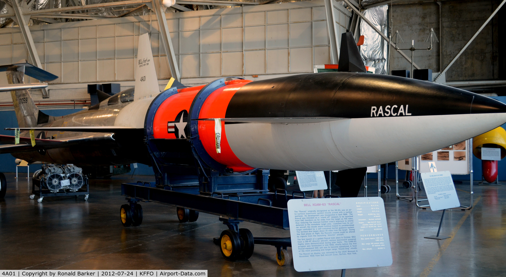 4A01, Bell XGAM-63 Rascal C/N Not found 4A01, AF Museum