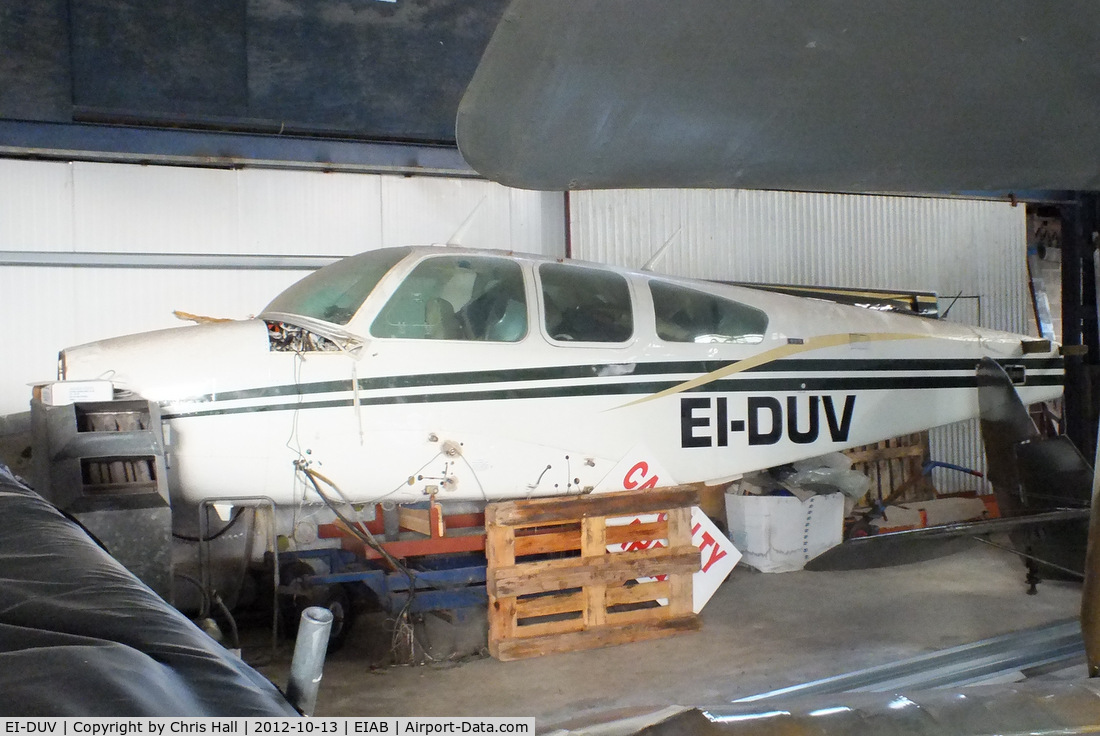 EI-DUV, 1973 Beech 95-B55 Baron C/N TC-1618, stored in the rear of one of the hangars at Abbeyshrule Airport, Ireland