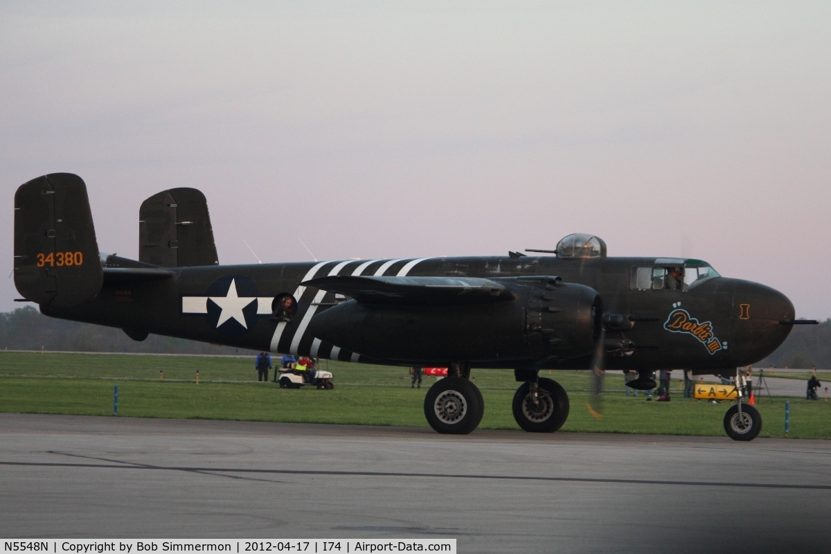 N5548N, 1943 North American B-25H Mitchell C/N 98-21107, Preparing to depart for Dayton during the B-25 Gathering and Doolittle Reunion.