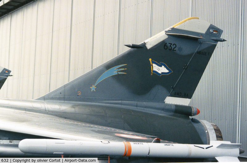 632, Dassault Mirage F.1CR C/N Not found 632, fin close-up