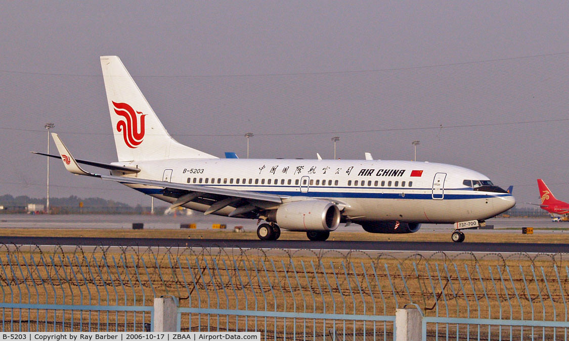 B-5203, 2005 Boeing 737-79L C/N 34538, Boeing 737-79L [34538] (Air China) Beijing~B 17/10/2006