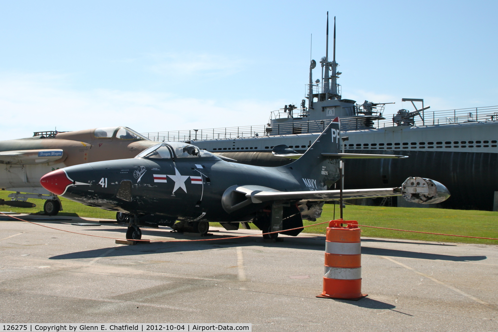 126275, 1950 Grumman F9F-5P Panther C/N Not found 126275, Battleship Alabama Memorial- Hurricane Katrina Damage