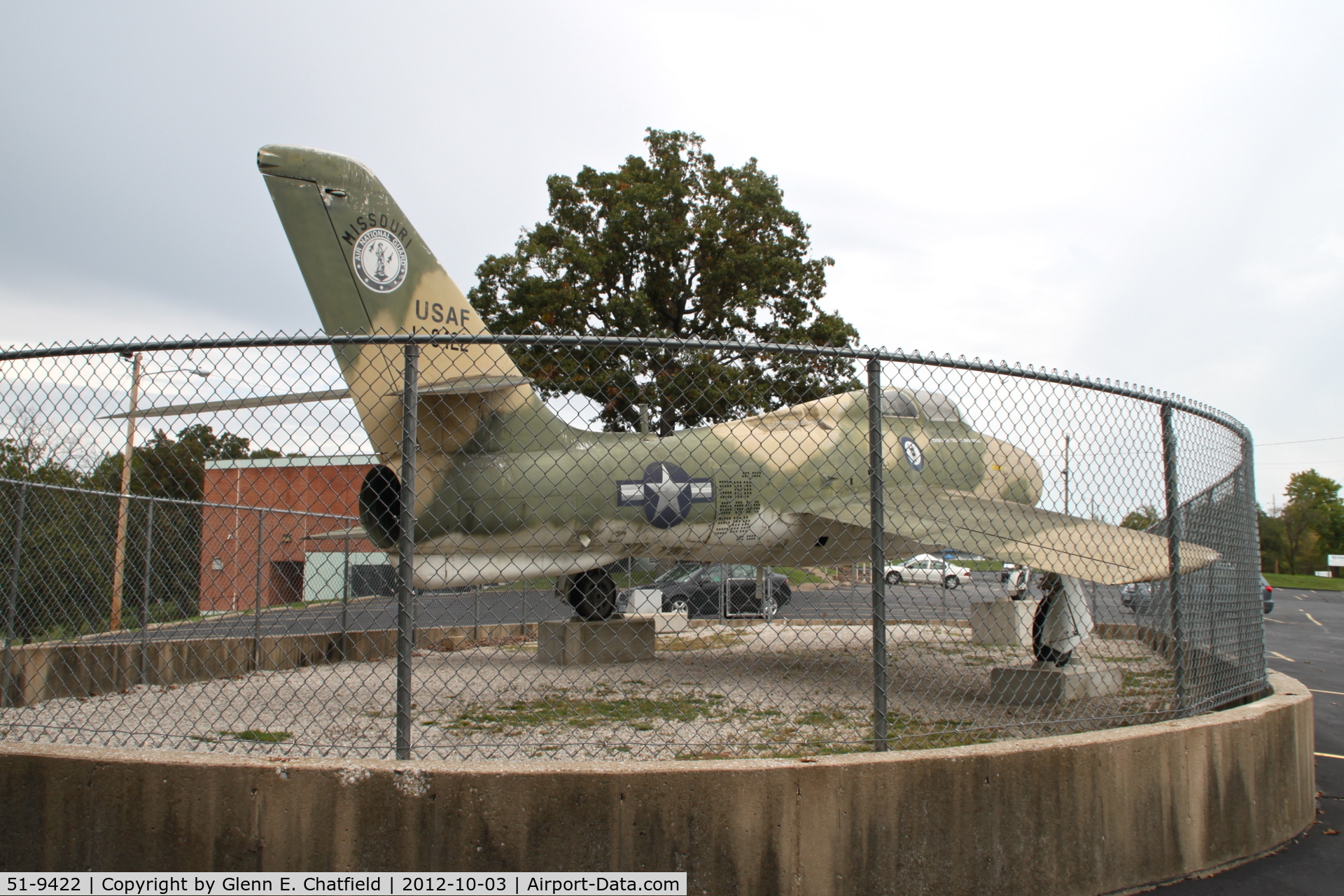 51-9422, 1951 General Motors F-84F-30-GK Thunderstreak C/N Not found 51-9422, At the American Legion Post