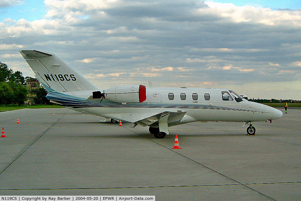 N119CS, 2001 Cessna 525 CitationJet CJ1 C/N 525-0466, Cessna CitationJet CJ1 [525-0466] Wroclaw-Strachowice~SP 20/05/2004