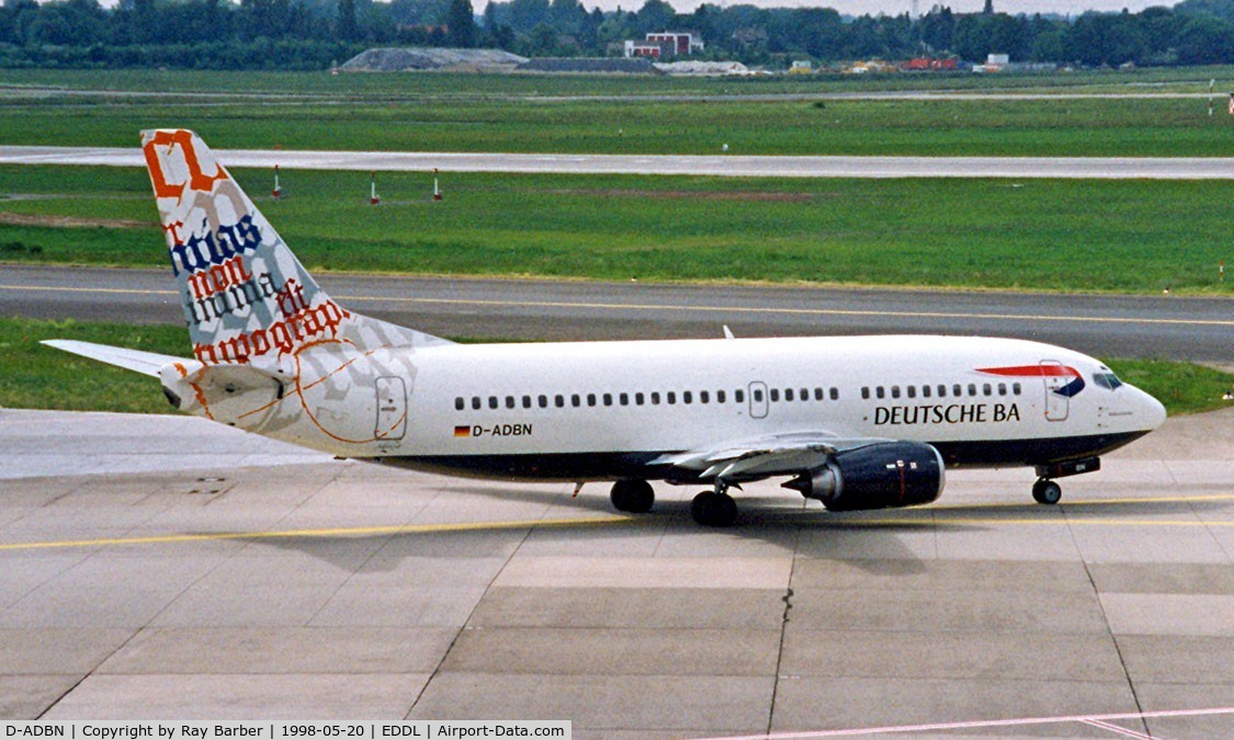 D-ADBN, 1997 Boeing 737-31S C/N 29058, Boeing 737-31S [29058] (Deutsche BA) Dusseldorf~D 20/05/1998