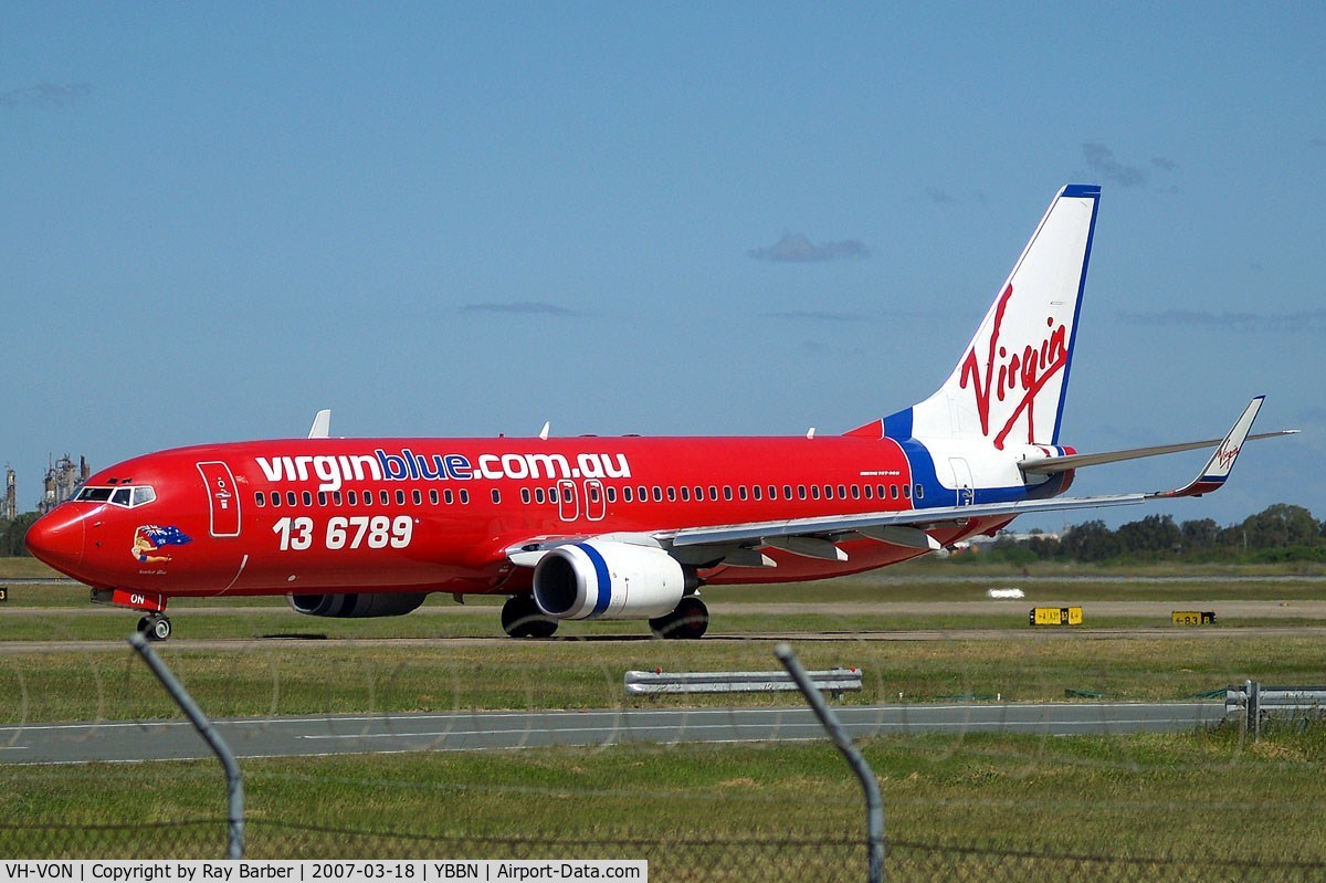 VH-VON, 2003 Boeing 737-8FE C/N 33795, Boeing 737-8FE [33795] (Virgin Blue) Brisbane-International~VH 18/03/2007