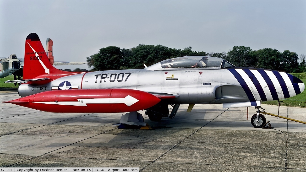 G-TJET, 1952 Lockheed T-33A Shooting Star C/N 580-6350, parked at the flightline