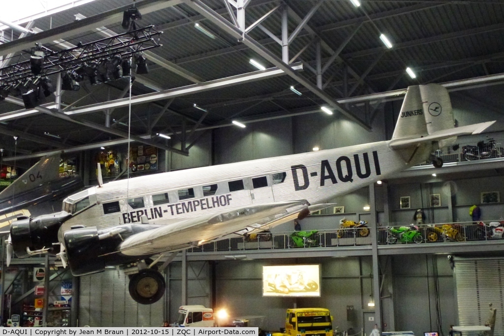 D-AQUI, Junkers (CASA) 352L (Ju-52) C/N 100, Ex Spanish Air Force T.2B-209 repainted as D-AQUI and displayed at Technik Museum Speyer.