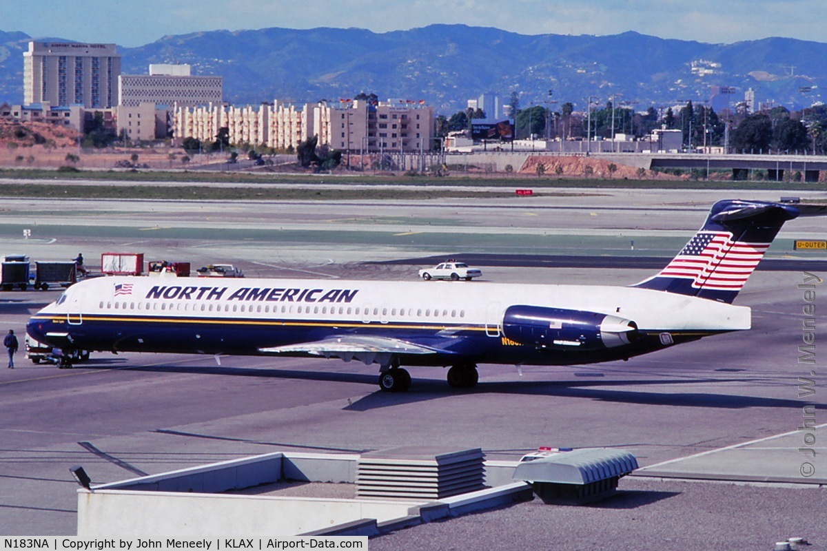 N183NA, 1991 McDonnell Douglas MD-83 (DC-9-83) C/N 49808, March 1993 - North American MD80 at LAX