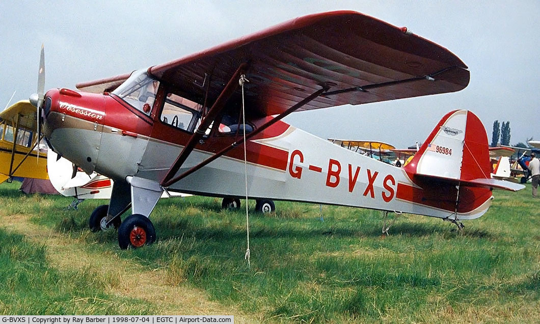 G-BVXS, 1946 Taylorcraft BC-12D Twosome C/N 9284, Taylorcraft BC-12D [9284] Cranfield~G 04/07/1998
