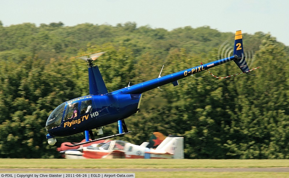 G-PIXL, 2006 Robinson R44 Raven II C/N 11221, Originally owned to and currently with, Flying TV Ltd in July 2006.