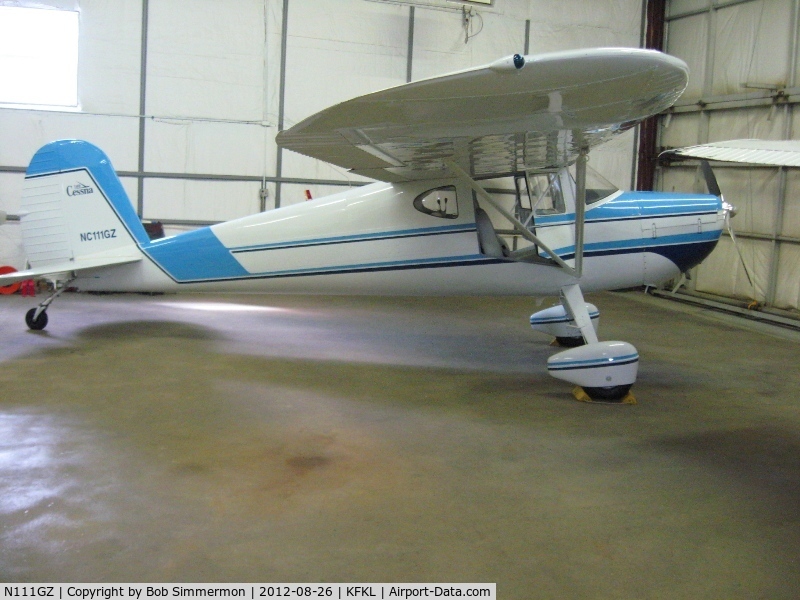 N111GZ, Cessna 140 C/N 14756, In the hanger at Franklin, PA