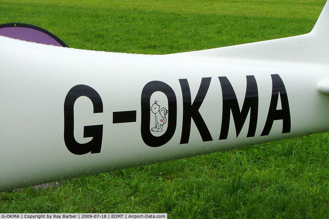 G-OKMA, 2002 Tri-R Kis TR-1 C/N PFA 239-12808, Tri-R KIS TR-1 [PFA 239-12808] Tannheim~D 18/07/2009. This cartoon image seen in the centre of the O not in earlier photo's.