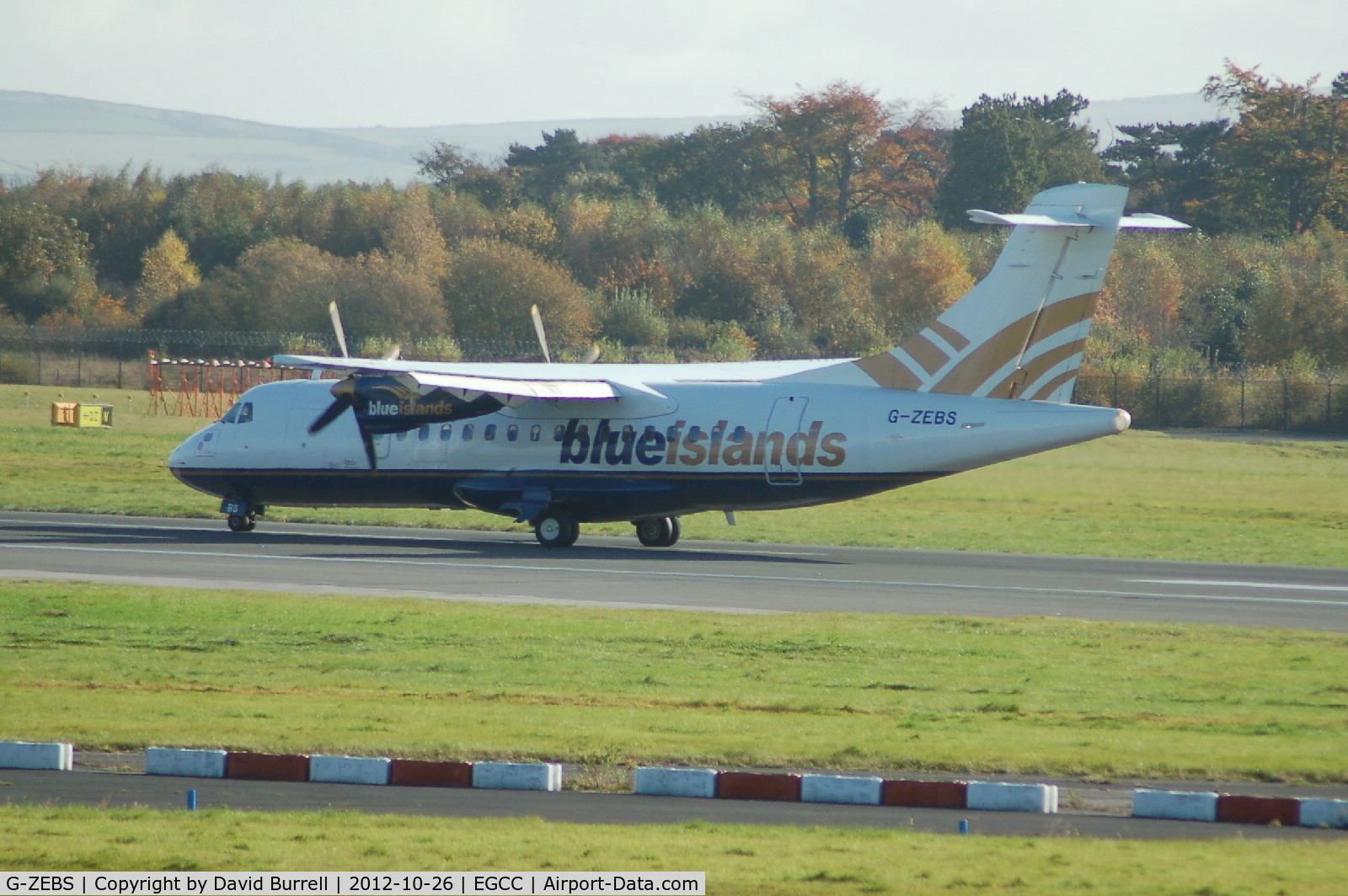 G-ZEBS, 1987 ATR 42-320 C/N 066, BlueIslandsATR 42-320  G-ZEBS landing at Manchester AIrport.