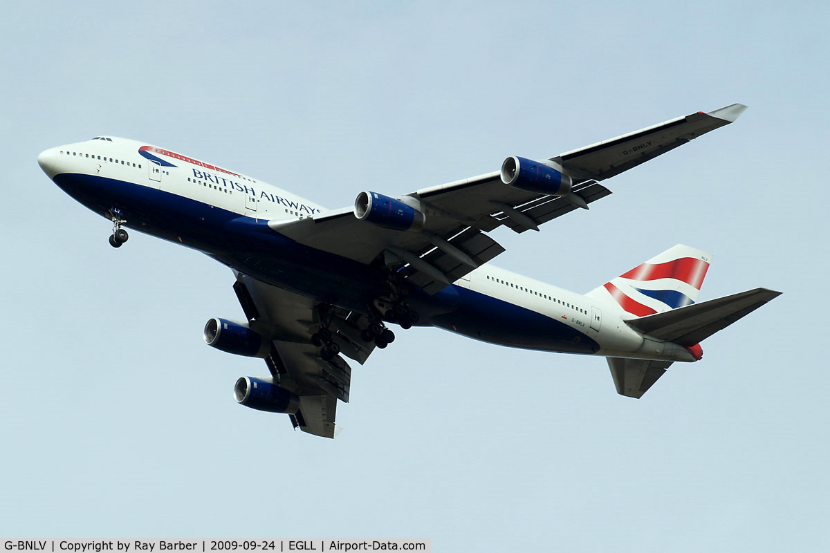 G-BNLV, 1992 Boeing 747-436 C/N 25427, Boeing 747-436 [25427] (British Airways) Home~G 24/09/2009.