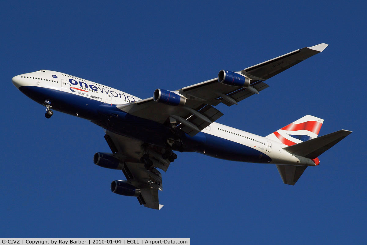 G-CIVZ, 1998 Boeing 747-436 C/N 28854, Boeing 747-436 [28854] (British Airways) Home~G 04/01/2010 wearing 