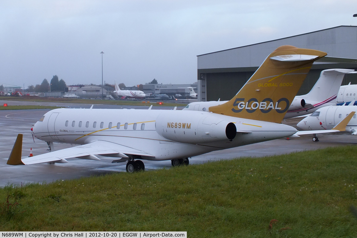 N689WM, 2007 Bombardier BD-700-1A10 Global 5000 C/N 9265, Bombardier Global 5000 at Luton