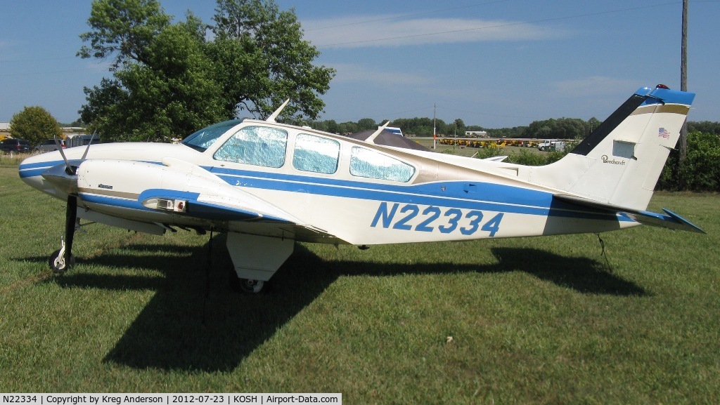 N22334, 1977 Beech E-55 Baron C/N TE-1111, EAA AirVenture 2012