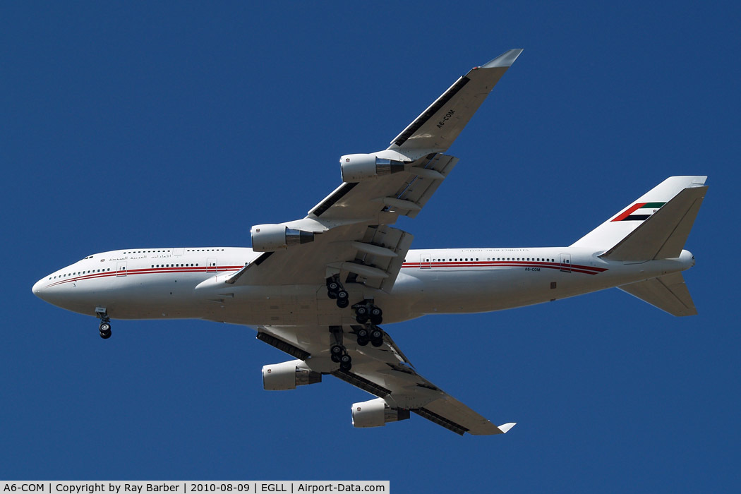 A6-COM, 1991 Boeing 747-433 C/N 25074, Boeing 747-433 [25074] (Dubai Government Air Wing) Heathrow~G 09/08/2010