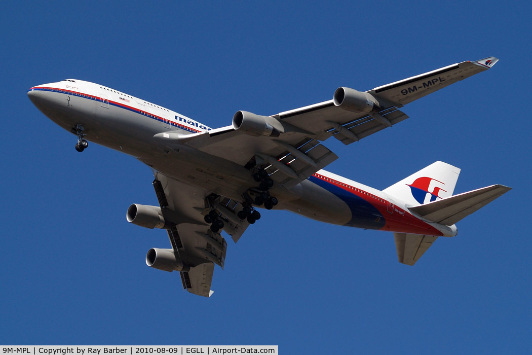 9M-MPL, 1998 Boeing 747-4H6 C/N 28428, Boeing 747-4H6 [28428] (Malaysia Airlines) Home~G 09/08/2010