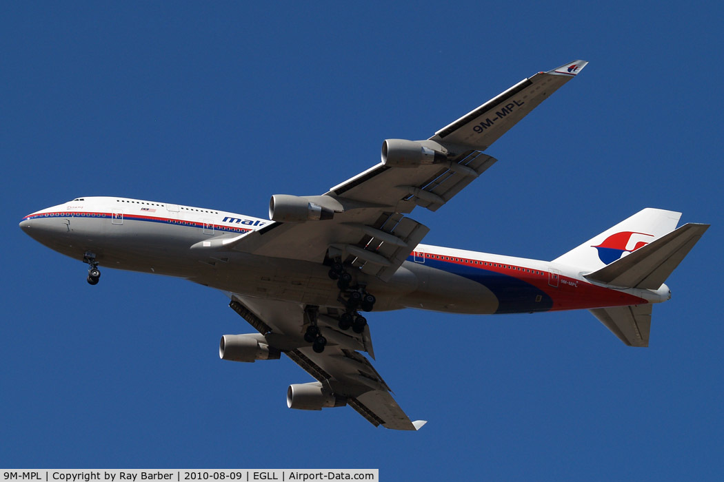9M-MPL, 1998 Boeing 747-4H6 C/N 28428, Boeing 747-4H6 [28428] (Malaysia Airlines) Home~G 09/08/2010