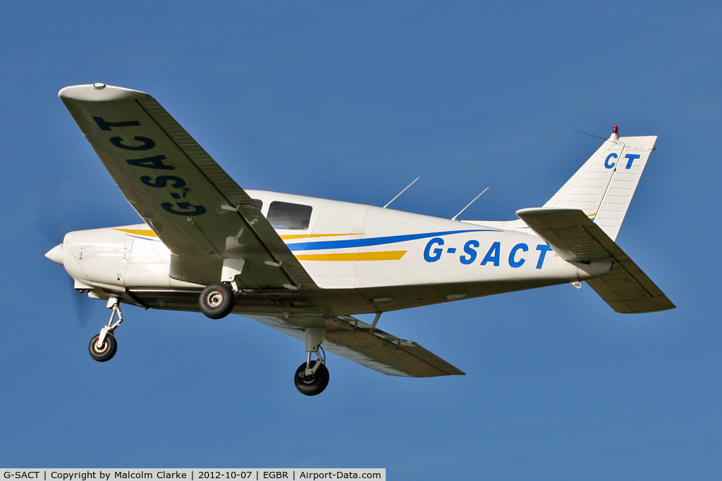 G-SACT, 1988 Piper PA-28-161 Cadet C/N 2841048, Piper PA-28-161. Hibernation Fly-In, The Real Aeroplane Club, Breighton Airfield, October 2012.