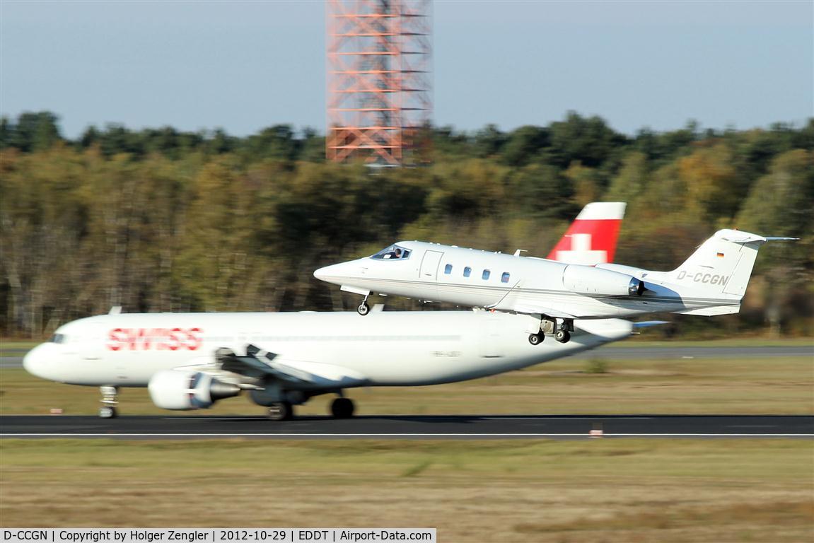 D-CCGN, 1981 Gates Leaarjet 55 C/N 55-017, Traffic on rwy 26L and 26R.....