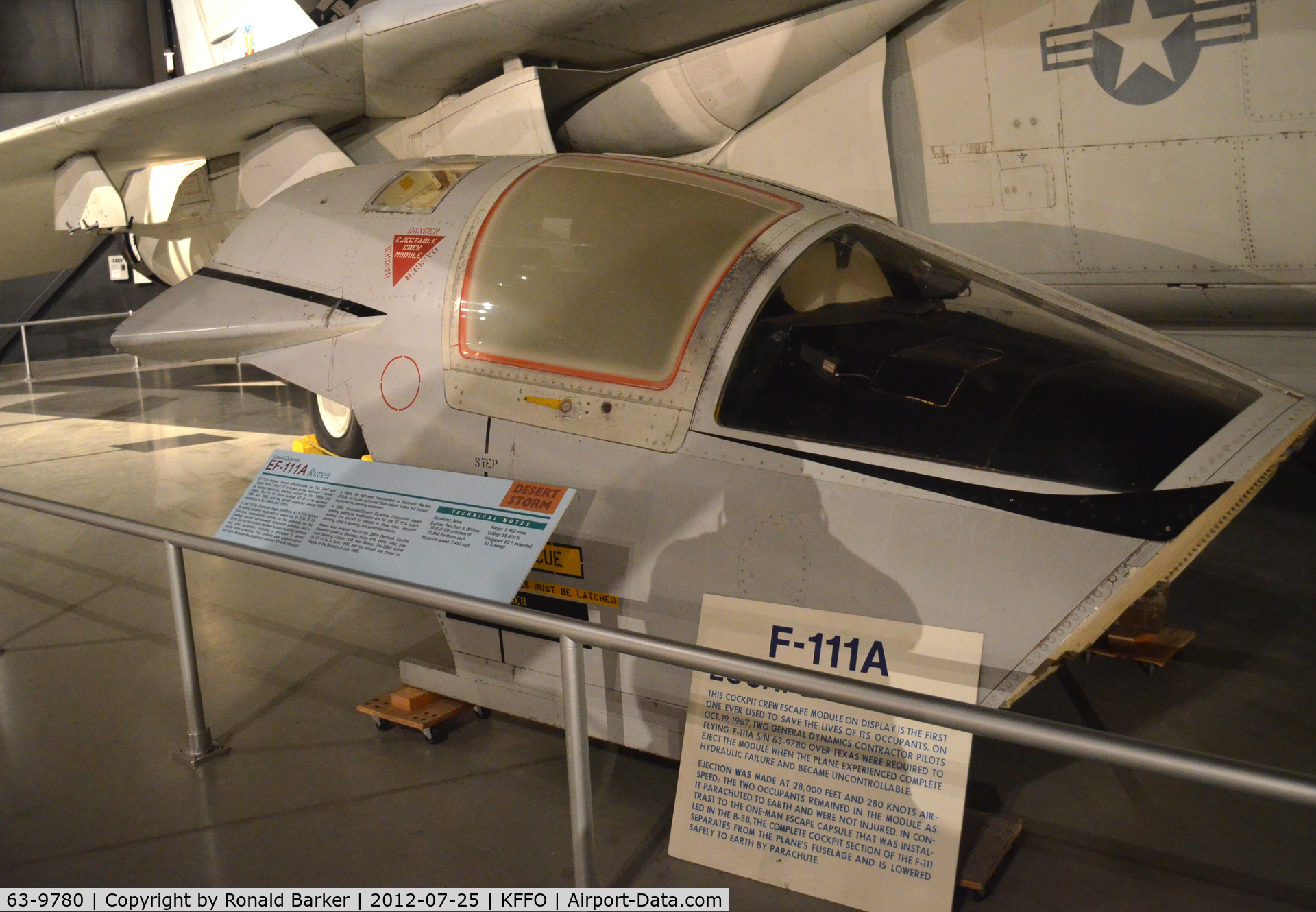 63-9780, 1963 General Dynamics F-111A C/N 15, Escape Module for F-111A AF Museum