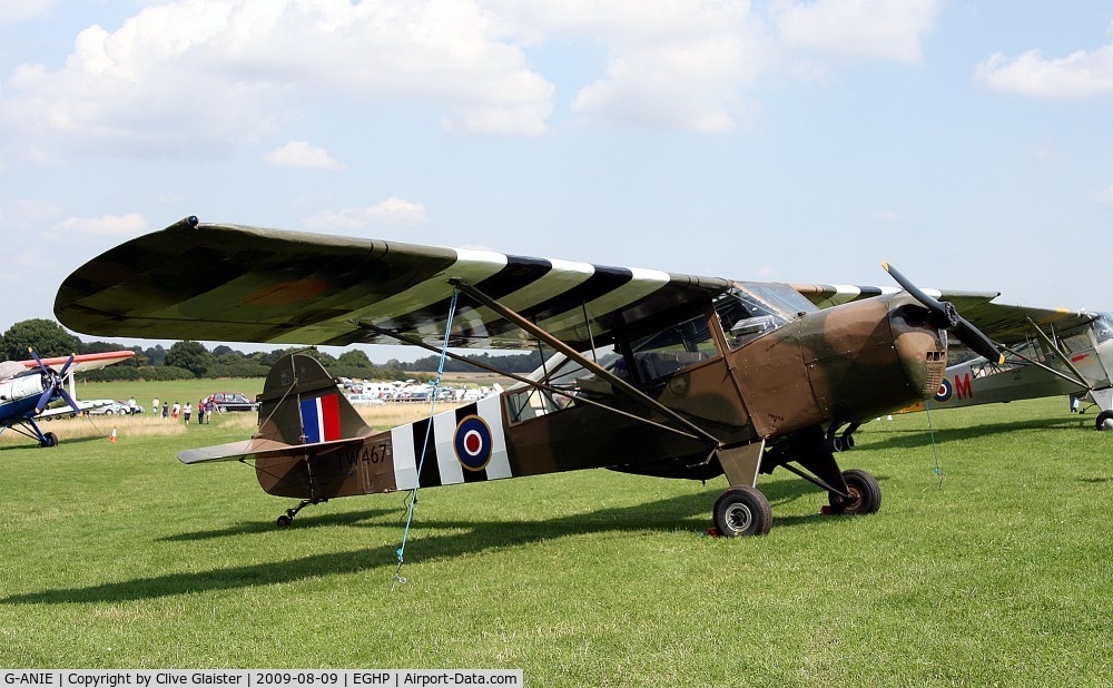 G-ANIE, 1945 Taylorcraft J Auster 5 C/N 1809, Ex: TW467 > G-ANIE - Originally owned to, R.K.Dundas Ltd in December 1953 and currently in private hands since June 2005. In the colours of the, 