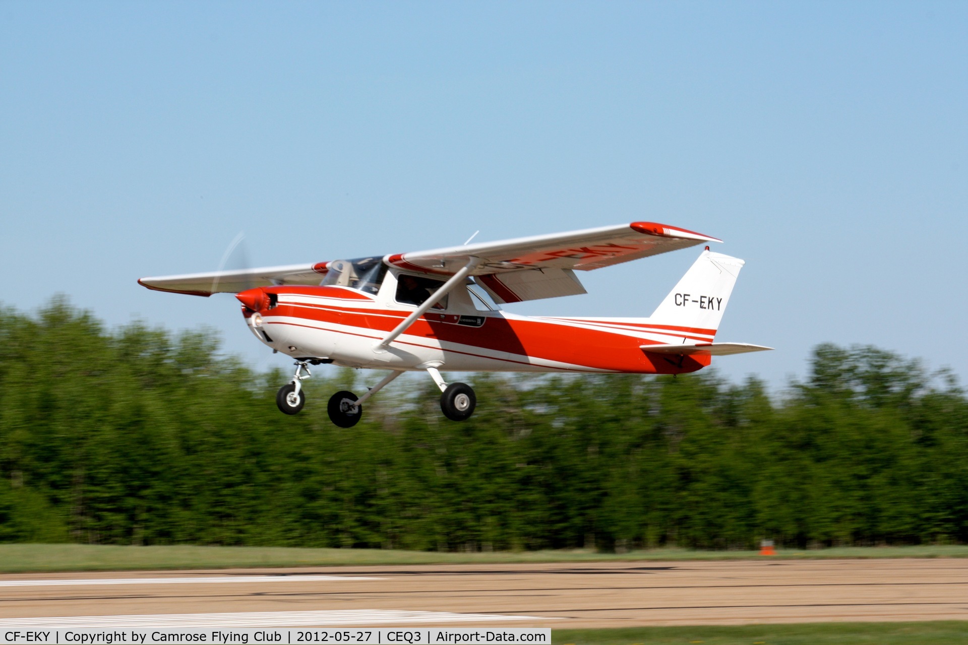 CF-EKY, 1972 Cessna 150L C/N 15073419, CF-EKY Approach CEQ3 Camrose Runway 14.