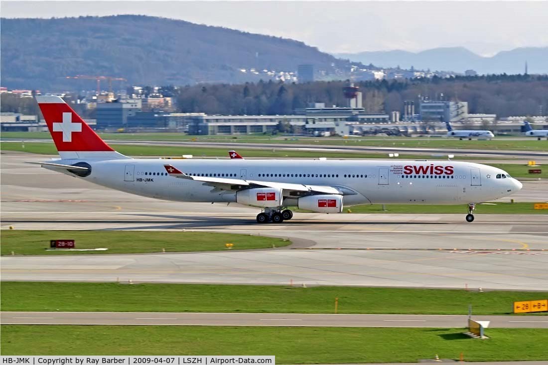 HB-JMK, 1997 Airbus A340-313 C/N 169, Airbus A340-313X [169] (Swiss International Air Lines) Zurich~HB 07/04/2009
