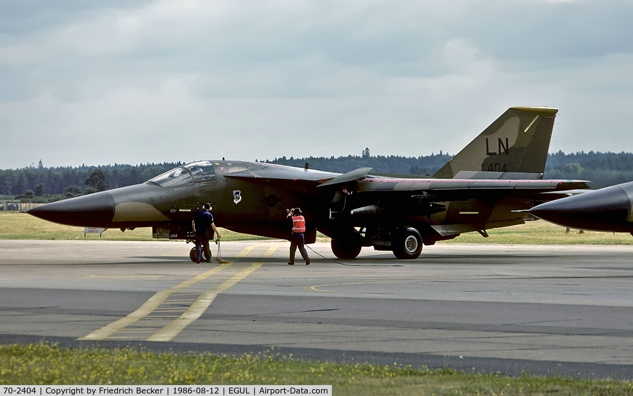 70-2404, 1971 General Dynamics F-111F Aardvark C/N E2-43, last chance inspection at RAF Lakenheath