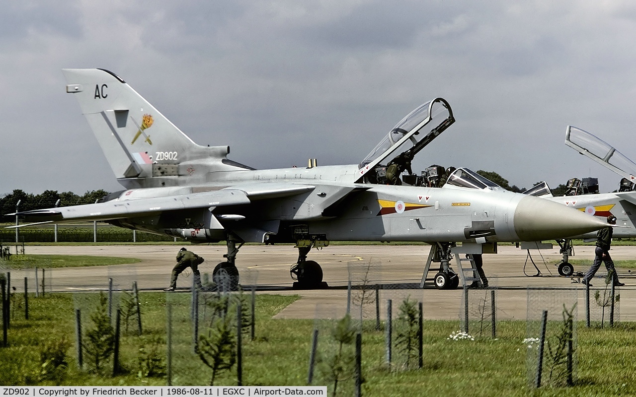 ZD902, 1984 Panavia Tornado F.2 C/N 367/AT004/3170, flightline at RAF Coningsby