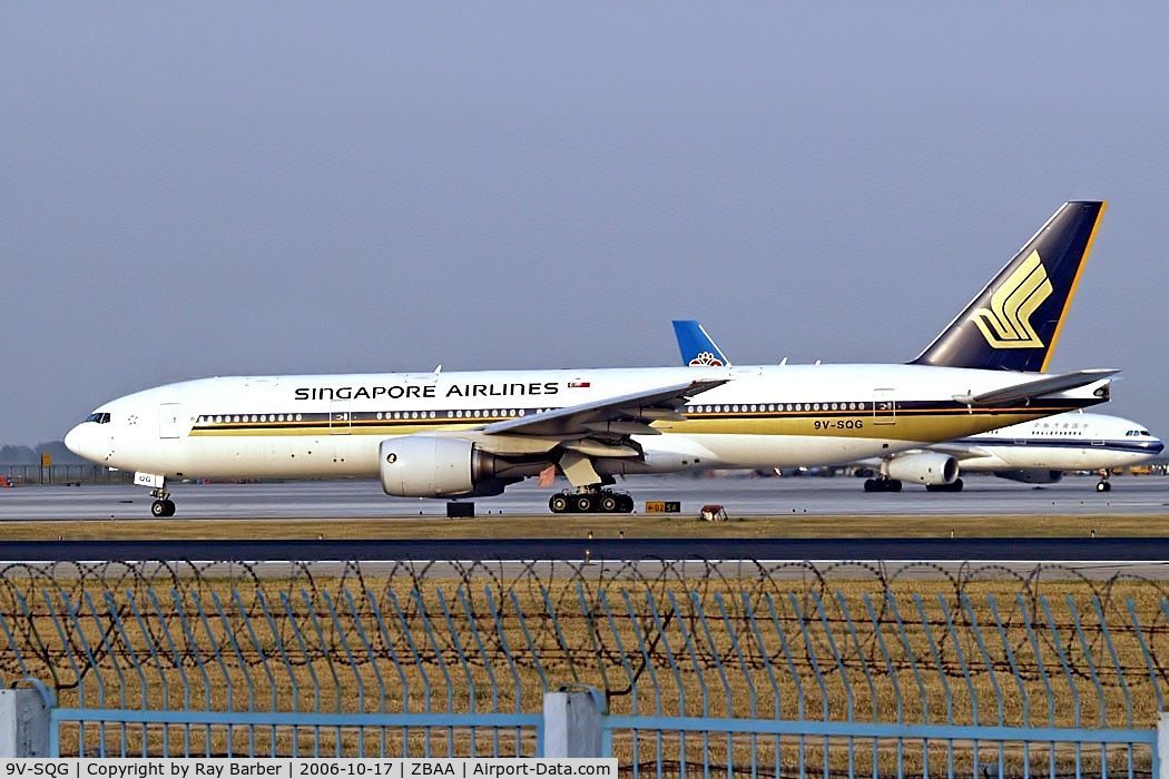 9V-SQG, 1999 Boeing 777-212/ER C/N 28518, Boeing 777-212 [28518] (Singapore Airlines) Beijing~B 17/10/2006