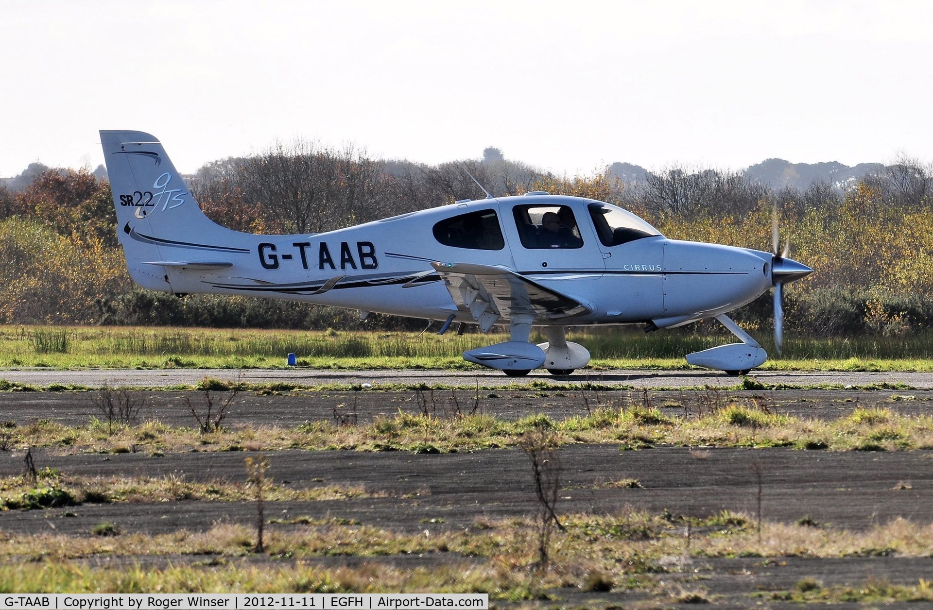 G-TAAB, 2006 Cirrus SR22 GTS C/N 1769, Visiting Cirrus SR22 GTS operated by Denham Airfield based TAA flying school.