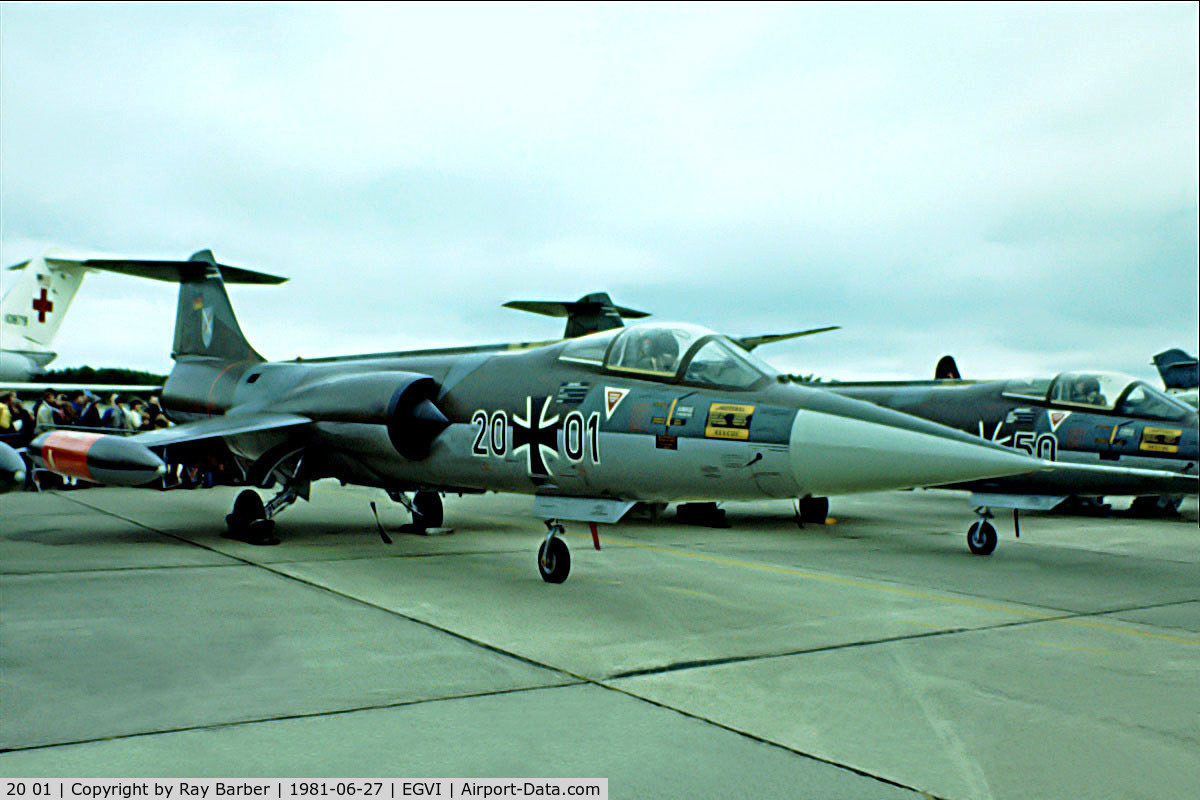 20 01, Lockheed F-104G Starfighter C/N 683-2001, Lockheed F-104G Starfighter [683-2001] RAF Greenham Common~G 27/06/1981. Image taken from a slide.