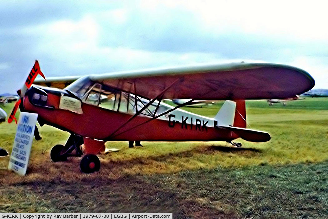 G-KIRK, 1944 Piper J3C-65 Cub Cub C/N 10536, Piper J-3C-65 Cub [10536] Leicester~G 08/07/1979. Image taken from a slide.