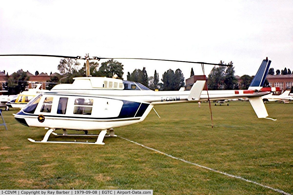I-CDVM, 1979 Bell 206L-1 LongRanger II C/N 45236, Bell 206L-1 Long Ranger II [45236] Cranfield~G 08/09/1979. Image taken from a slide.