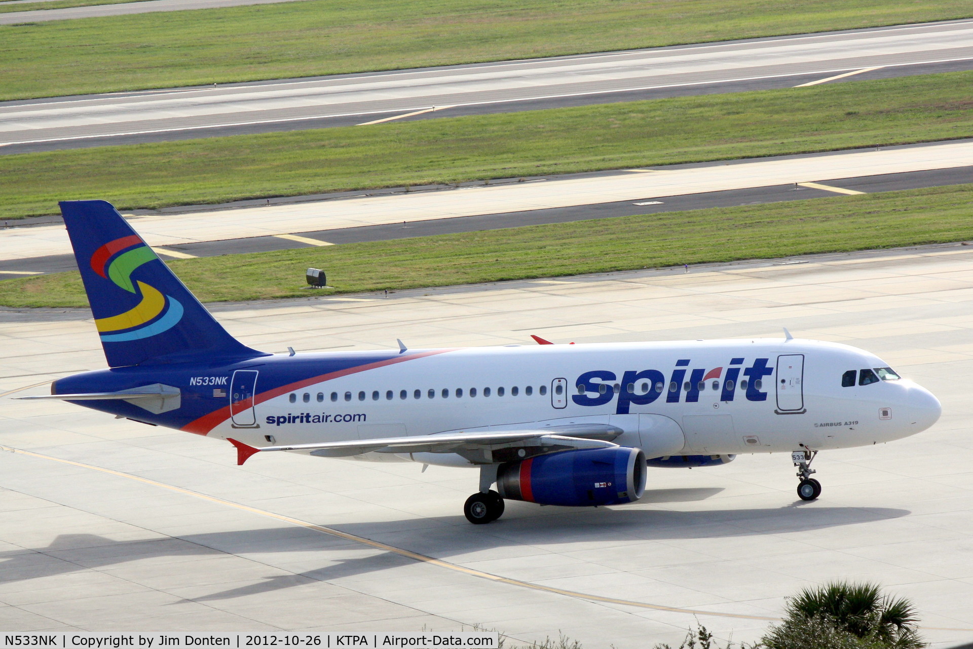 N533NK, 2008 Airbus A319-132 C/N 3393, Spirit Flight 812 (N533NK) arrives at Tampa International Airport following a flight from Dallas/Fort Worth International Airport