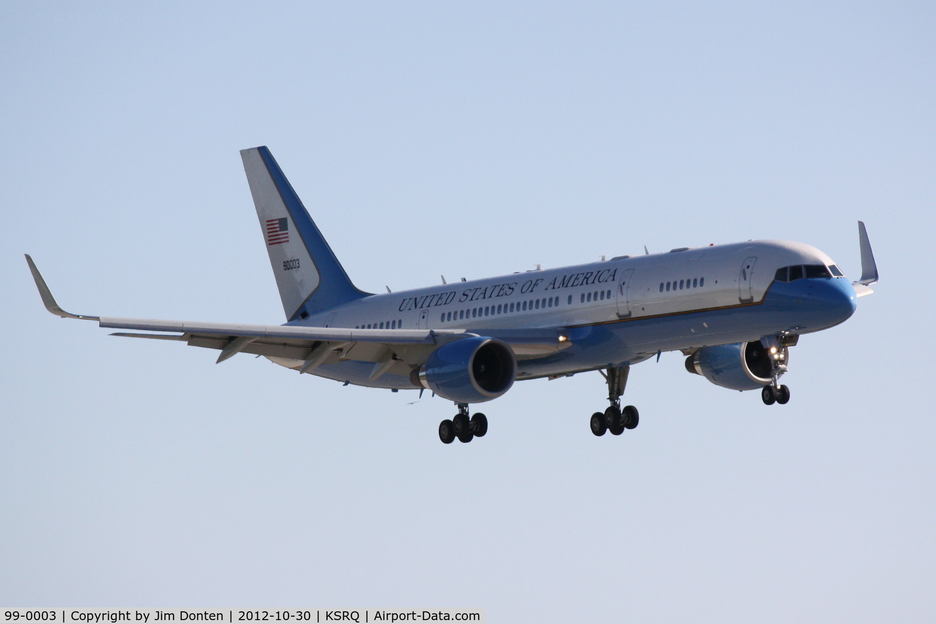 99-0003, 1998 Boeing C-32A (757-200) C/N 29027, Boeing C-32 (99-0003) from 89th Airlift Wing at Andrews Air Force Base operating as 