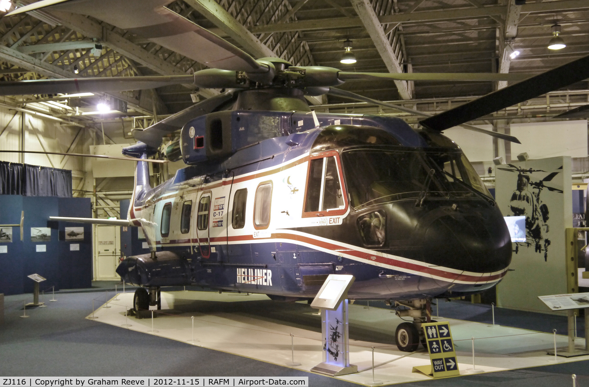 ZJ116, AgustaWestland EH-101 Heliliner C/N 50008/PP8, On display at the Royal Air Force Museum Hendon.