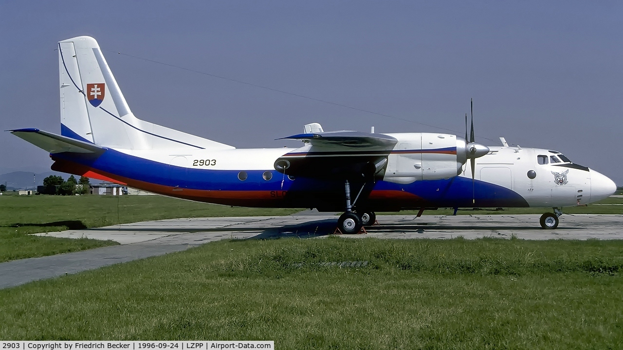 2903, 1966 Antonov An-24B C/N 77302903, flightline at Piestany AB