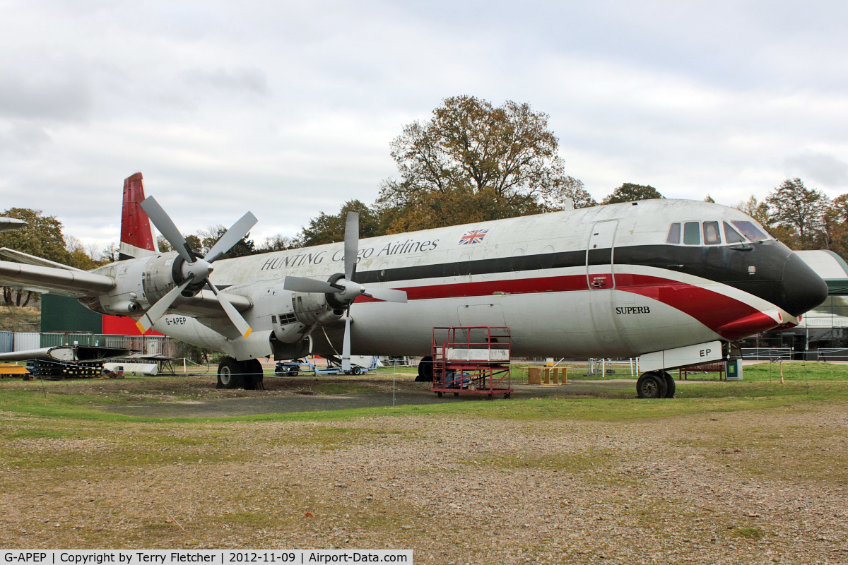 G-APEP, 1961 Vickers Vanguard 953 C/N 719, G-APEP (Superb), 1961 Vickers Vanguard 953, c/n: 719 at Brooklands MUseum