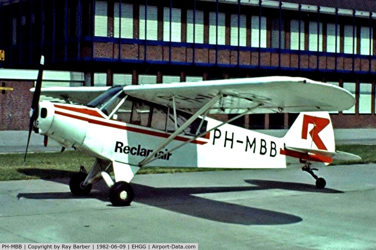 PH-MBB, 1957 Piper PA-18-150 Super Cub C/N 18-5356, Piper PA-18-150 [18-5356] Groningen-Eelde~PH 09/06/1982. Image taken from a slide.